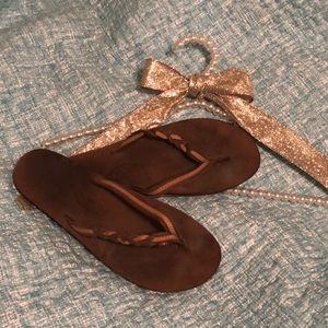 Rainbow Flirty Braidy Leather Sandal